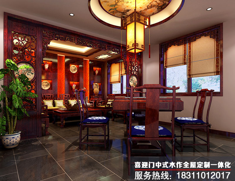 古典中式設計茶樓棋牌娛樂室布局