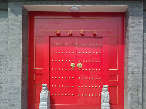 中國傳統四合院系列朱紅色中式木制大門木作