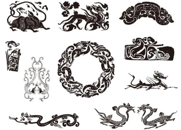 龍紋和鳳紋的中式圖案